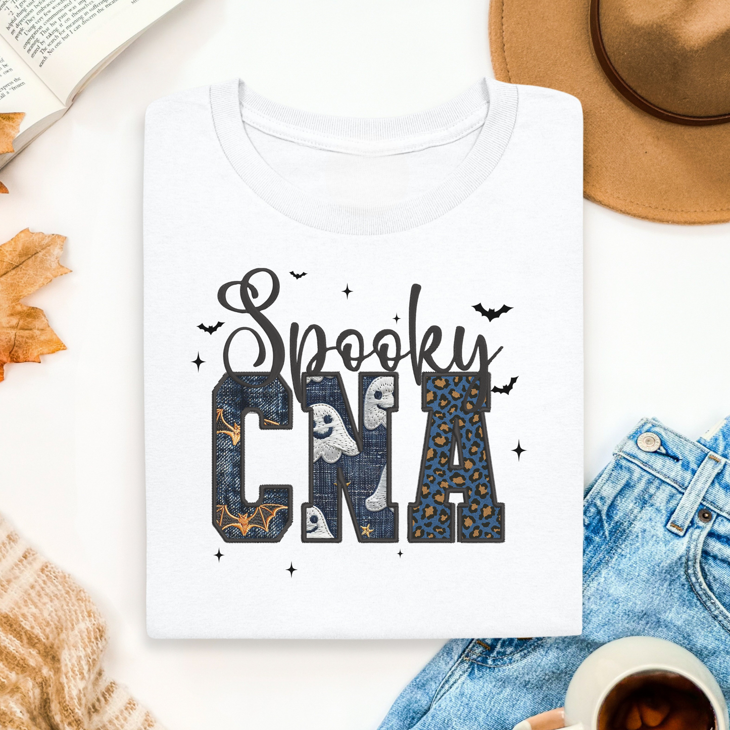 Faux Embroidery Fall Nurse Shirt