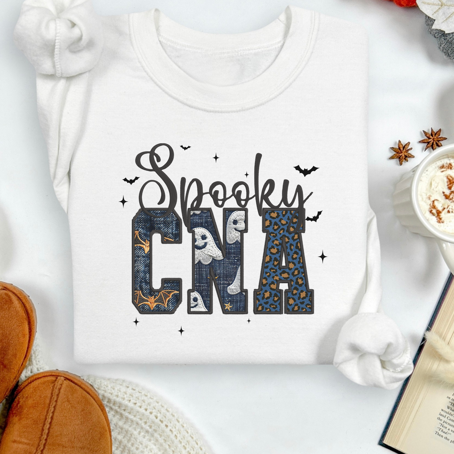 Faux Embroidery Fall Nurse Shirt