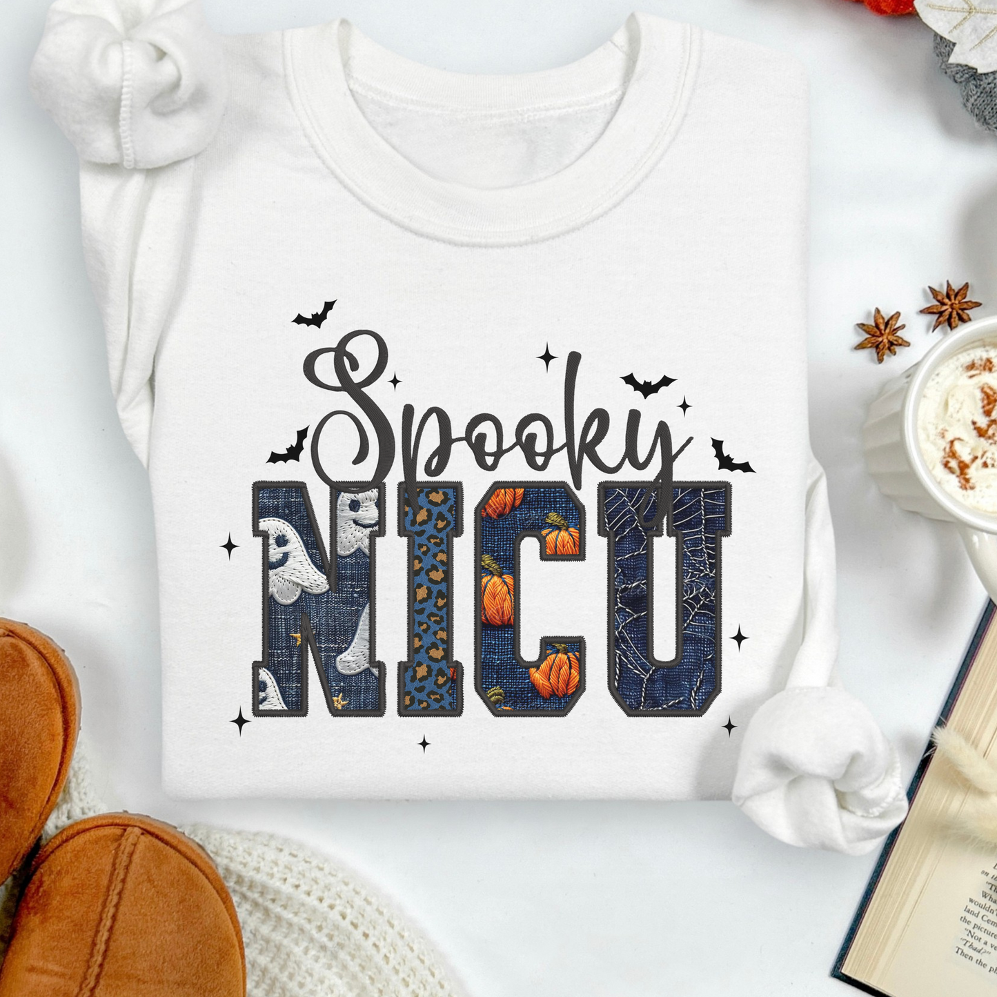 Faux Embroidery Fall Nurse Shirt