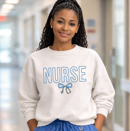 Dotted Nurse Embroidered Crewneck