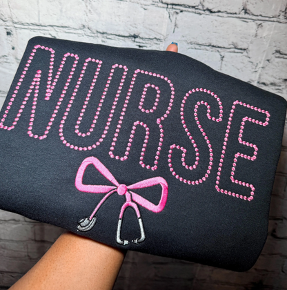 Dotted Nurse Embroidered Crewneck